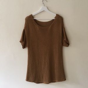 Vintage Hand Knit Camel Tunic Sweater